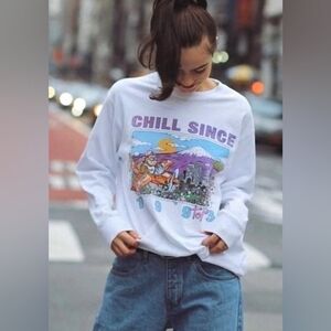 Brandy Melville Chill Since 1993 Tokyo Graphic Oversized Shirt